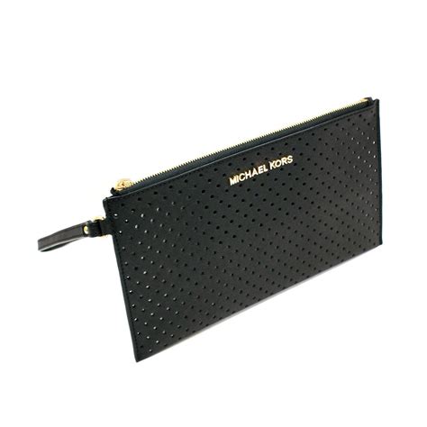 michael kors florence large leather clutch|Women's Black Clutches & Wristlets .